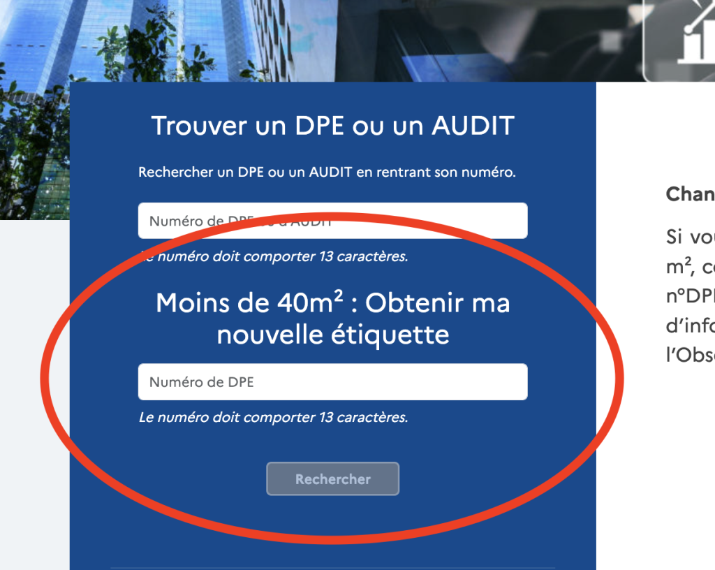 Mettre à jour son DPE petite surface