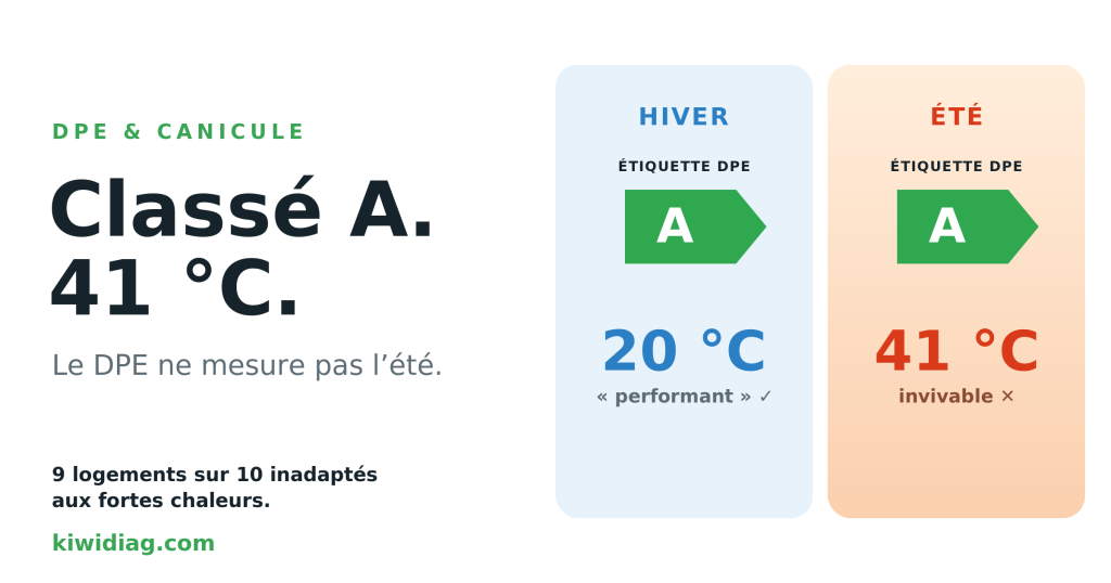 Logement classé A au DPE dépassant 41 °C en canicule